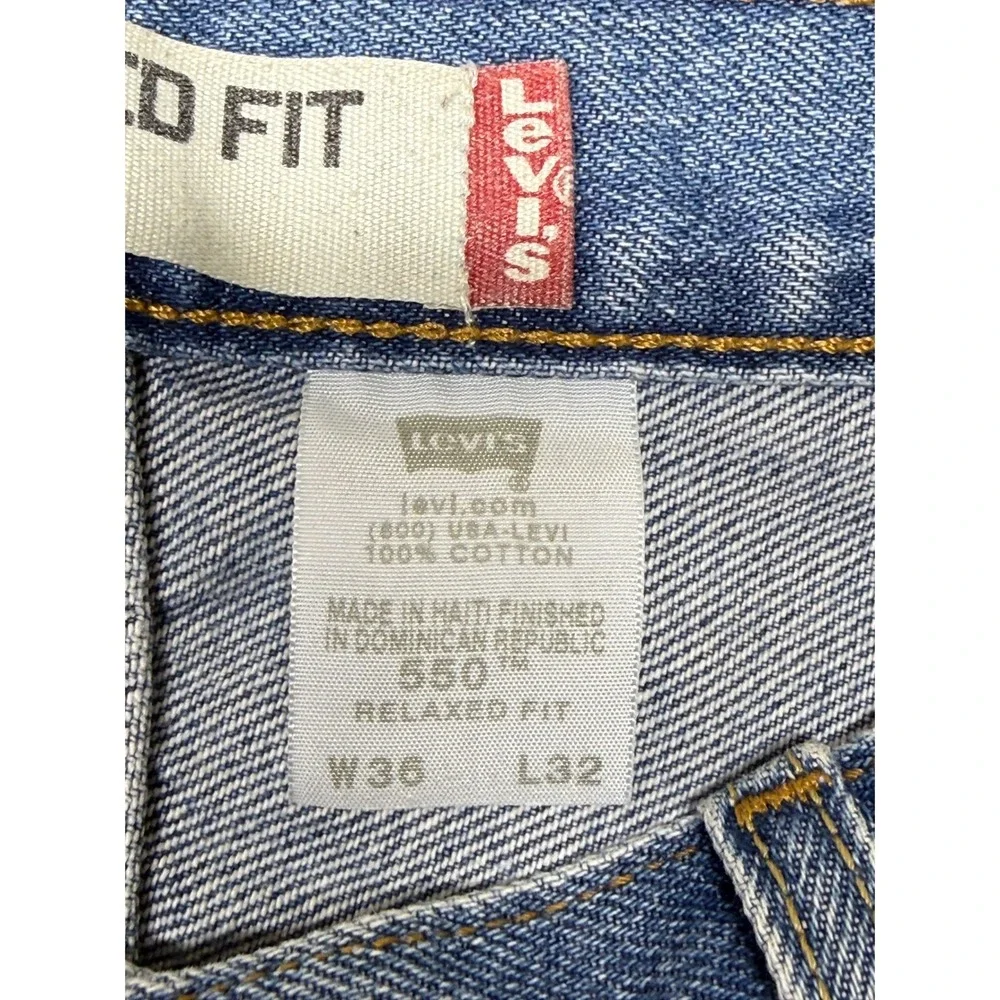 Levis 550 Relaxed Fit Jeans Mens 36x32 Blue Medium Wash Tapered Denim 00550-4891